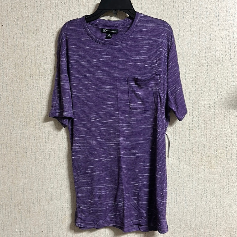 INC INTERNATIONAL CONCEPTS POCKET TEE: PURPLE/WHITE: NEW WITH TAGS: S
